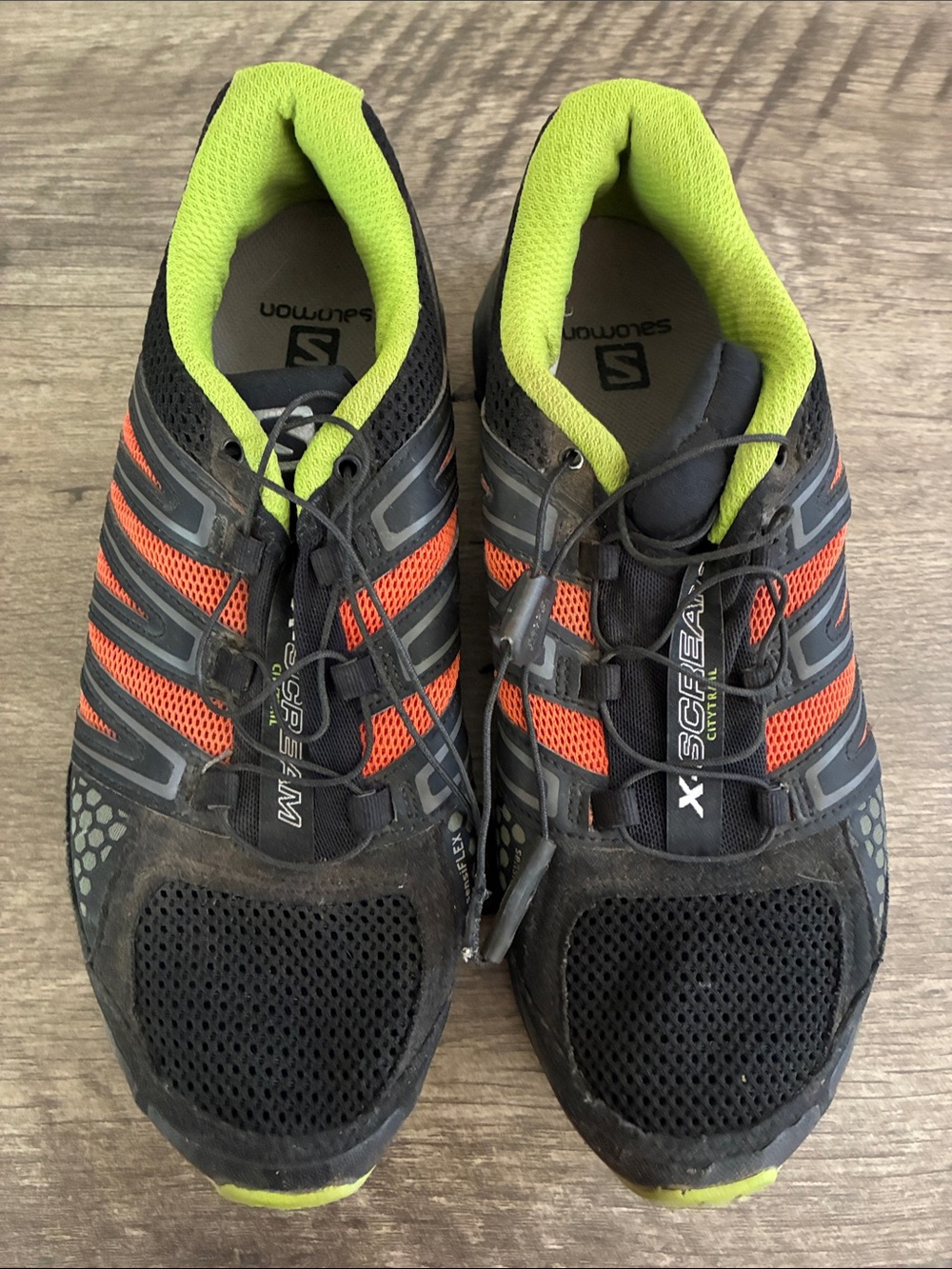 Salomon Men's Athletic Trail Shoes - Black, Orange & Lime